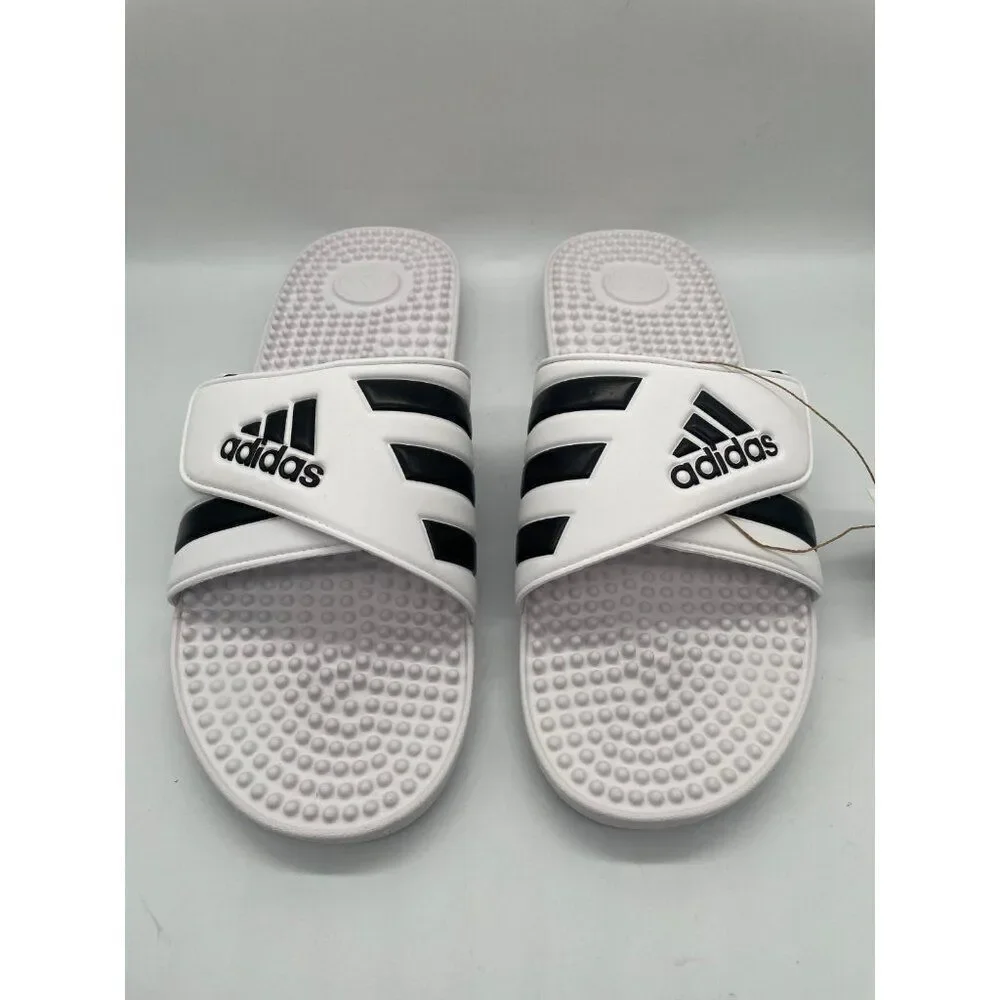 Adidas Adissage F35573 Men's US 17 Slide Sandals‎ Cloud White Core Black Slip On